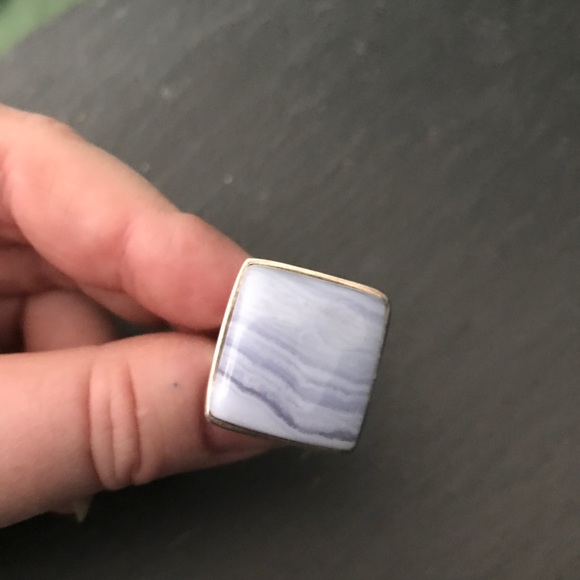 Blue lace agate Sterling silver rings - Picture 5 of 8